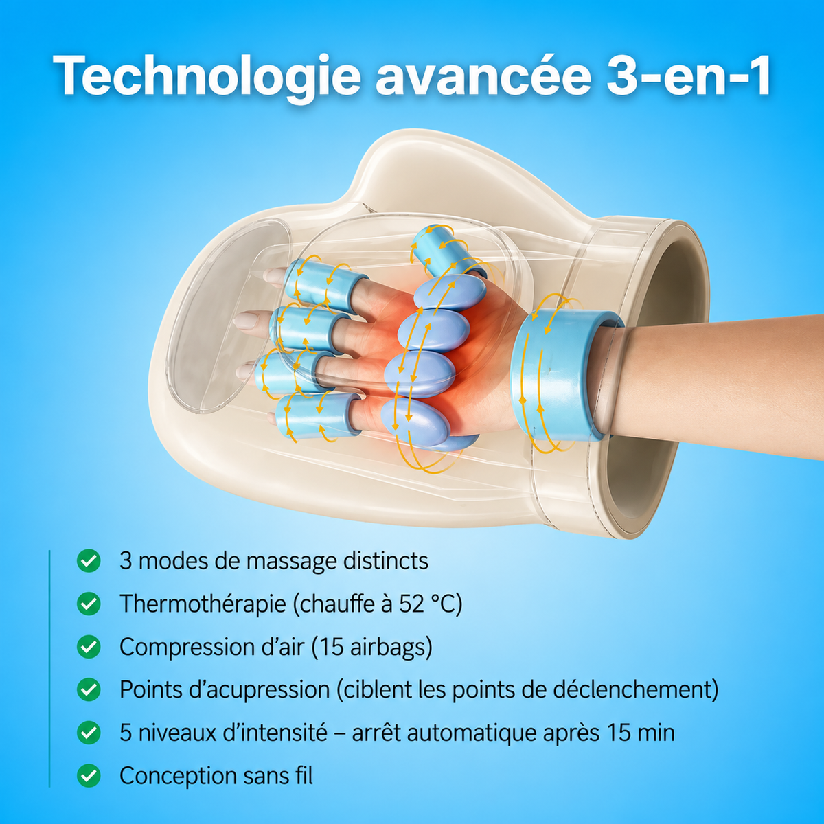 Kelvora™ Masseur de mains - Soulagement des Douleurs et Inflammations